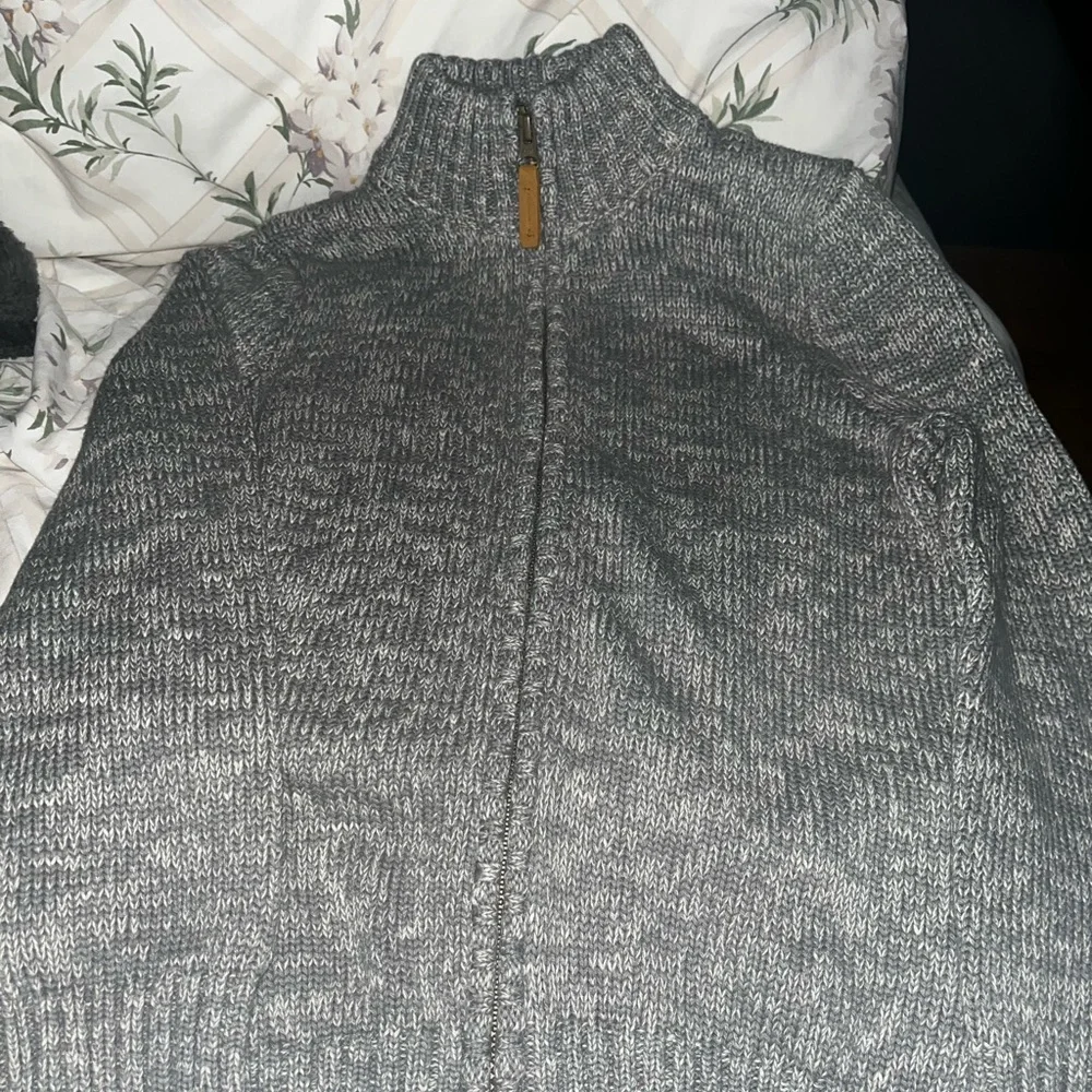 Carter's Gray Full-Zip Knit Sweater